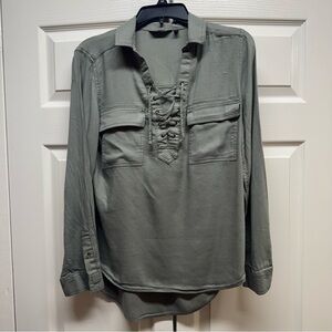 SO Navy Green Tunic with Laced up Front